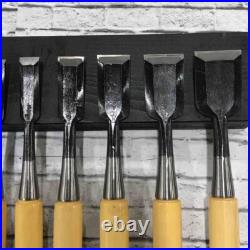 Tensho Oire Nomi Japanese Bench Chisels Gummi wood Set of 10 With Box Unused Tensho Oire Nomi Japanese Bench Chisels Gummi wood Set of 10 With Box Unused
