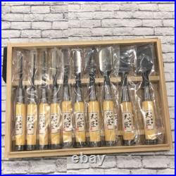 Tensho Oire Nomi Japanese Bench Chisels Gummi wood Set of 10 With Box Unused Tensho Oire Nomi Japanese Bench Chisels Gummi wood Set of 10 With Box Unused
