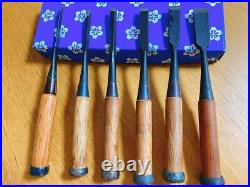 Tokyo Nomi Japanese Chisel Set 6pcs 3mm-18mm Oire Nomi Woodworking Tools