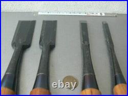Toshie Japanese Bench Chisels Oire Nomi Set of 4 Black Finish Echigo Sanjo