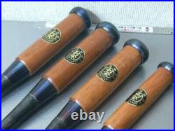 Toshie Japanese Bench Chisels Oire Nomi Set of 4 Black Finish Echigo Sanjo