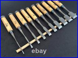 Tsuki Ichihiro Japanese Bench Chisel Oire Nomi Set of 10 White Steel #1