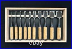 Tsuki Ichihiro Japanese Bench Chisel Oire Nomi Set of 10 White Steel #1