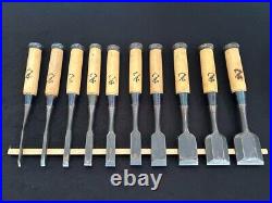 Tsuki Ichihiro Japanese Bench Chisel Oire Nomi Set of 10 White Steel #1