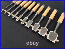 Tsuki Ichihiro Japanese Bench Chisel Oire Nomi Set of 10 White Steel #1