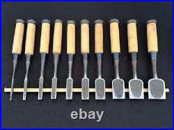 Tsuki Ichihiro Japanese Bench Chisel Oire Nomi Set of 10 White Steel #1