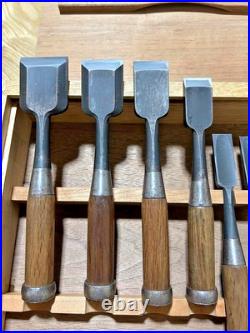 Tsuki Ichihiro Japanese Chisel Oire Nomi Yamasaki Isamu Kadouchi Set of 10 Used Tsuki Ichihiro Japanese Chisel Oire Nomi Yamasaki Isamu Kadouchi Set of 10 Used