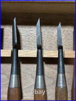 Tsuki Ichihiro Japanese Chisel Oire Nomi Yamasaki Isamu Kadouchi Set of 10 Used Tsuki Ichihiro Japanese Chisel Oire Nomi Yamasaki Isamu Kadouchi Set of 10 Used