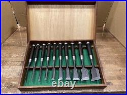 Tsuki Ichihiro Japanese Timber Chisel Tataki Nomi Set of 10 Yamasaki Isamu Ebony