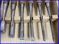 Tsunehiro Oire Nomi Yamada Tsunegoro Japanese Bench Chisels Set of 10 Used