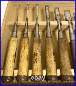 Tsunehiro Oire Nomi Yamada Tsunegoro Japanese Bench Chisels Set of 10 Used