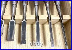 Tsunehiro Oire Nomi Yamada Tsunegoro Japanese Bench Chisels Set of 10 Used