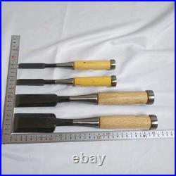 Umehiro Japanese Chisel Set 4pc Oire Nomi Carpenter Tool Woodworking