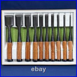 Umehiro Japanese Oire Nomi Bench Chisels Set of 10 White Steel #2 Red oak