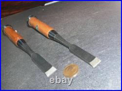 Umihiro Oire Nomi Japanese Bench Chisel 15mm 18mm White Steel #2 Set of 2 Unused