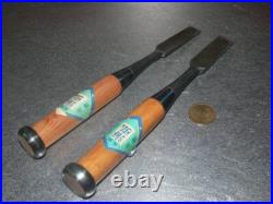 Umihiro Oire Nomi Japanese Bench Chisel 15mm 18mm White Steel #2 Set of 2 Unused