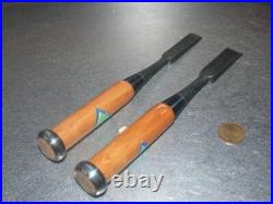 Umihiro Oire Nomi Japanese Bench Chisel 15mm 18mm White Steel #2 Set of 2 Unused
