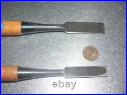 Umihiro Oire Nomi Japanese Bench Chisel 15mm 18mm White Steel #2 Set of 2 Unused