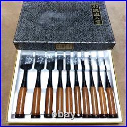 Umihiro Vintage Oire Nomi Japanese Bench Chisels Set of 10 Mentori White Oak