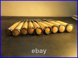 Old Japanese Chisel set /9 Chisels/ Soutou Unused Swedish Steel and Gumi wood
