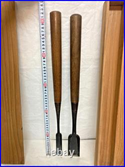 Vintage Japanese Tsuki Nomi Paring Chisel 2pcs Set with Original Wooden Box Oire