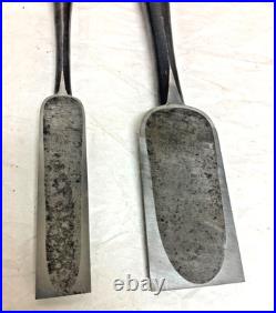 Vintage Japanese Tsuki Nomi Paring Chisel 2pcs Set with Original Wooden Box Oire