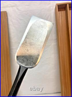 Vintage Japanese Tsuki Nomi Paring Chisel 2pcs Set with Original Wooden Box Oire