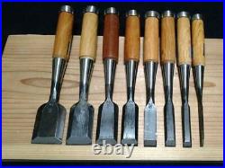 Vintage Kitsune Chisels Lot of 8 Japanese Oire Nomi Professional 42mm WithTracking