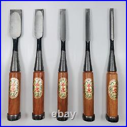 Vintage Sentora 710-1085 Oire Nomi Japanese Chisels Set of 5 Woodworking Tools