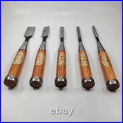 Vintage Sentora 710-1085 Oire Nomi Japanese Chisels Set of 5 Woodworking Tools