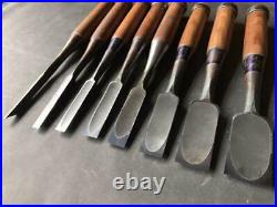 Vintage Tool Japanese Oire Nomi Lot of 10 Chisels Hand Nakayama DIY Carpenter FS