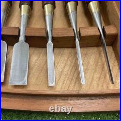 Yamahiro Japanese Bench Chisels Set of 16 Rosewood Handle White Steel Oire Nomi