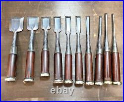 Yamahiro Oire Nomi Japanese Bench Chisels Polished Finish Set of 10 Sharpened