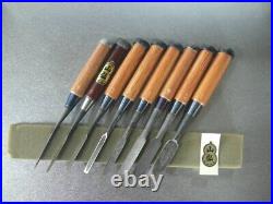 Yamahiro Oire Nomi Japanese Bench Chisels White Steel #1 Set of 8 Unused