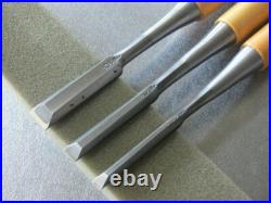 Yamahiro Oire Nomi Japanese Bench Chisels White Steel Polished Finish Set of 3