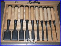 Yamahiro Okayama Takeshi Oire Nomi Japanese Bench Chisels Set of 10 Shirogami #1