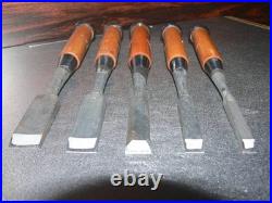 Yamahiro Okayama Takeshi Oire Nomi Japanese Bench Chisels Set of 5 Unused