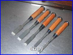 Yamahiro Okayama Takeshi Oire Nomi Japanese Bench Chisels Set of 5 Unused