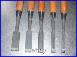 Yamahiro Okayama Takeshi Oire Nomi Japanese Bench Chisels Set of 5 Unused