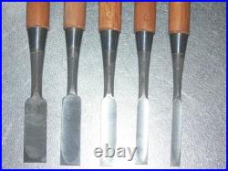 Yamahiro Okayama Takeshi Oire Nomi Japanese Bench Chisels Set of 5 Unused