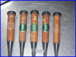 Yamahiro Okayama Takeshi Oire Nomi Japanese Bench Chisels Set of 5 Unused