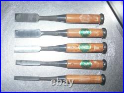 Yamahiro Okayama Takeshi Oire Nomi Japanese Bench Chisels Set of 5 Unused