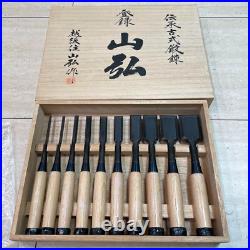 Yamahiro Vintage Oire Nomi Japanese Bench Chisels Set of 10 Mentori White Oak