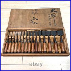 Yamahiro Vintage Oire Nomi Japanese Bench Chisels Set of 15 Mentori Red Oak Used