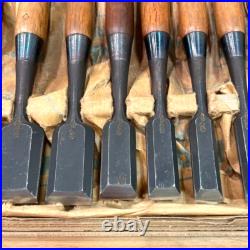 Yamahiro Vintage Oire Nomi Japanese Bench Chisels Set of 15 Mentori Red Oak Used