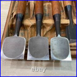 Yamahiro Vintage Oire Nomi Japanese Bench Chisels Set of 15 Mentori Red Oak Used