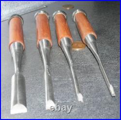 Yoshihiro Koumaru Oire Nomi Japanese Bench Chisels Polished Finish Set of 4