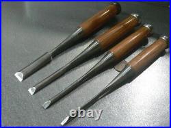 Yoshihiro Koumaru Oire Nomi Japanese Bench Chisels Polished Finish Set of 4