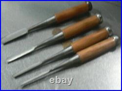 Yoshihiro Koumaru Oire Nomi Japanese Bench Chisels Polished Finish Set of 4