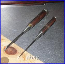 Yoshimitsu Japanese Bench Chisel Oire Nomi 1.9mm, 3mm Set of 2 Ebony